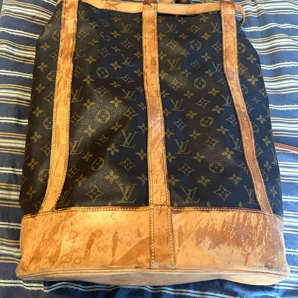 Vintage Louis Vuitton Monogram Bag Randonne Drawstring Bucket Backpack - Picture 3 of 6